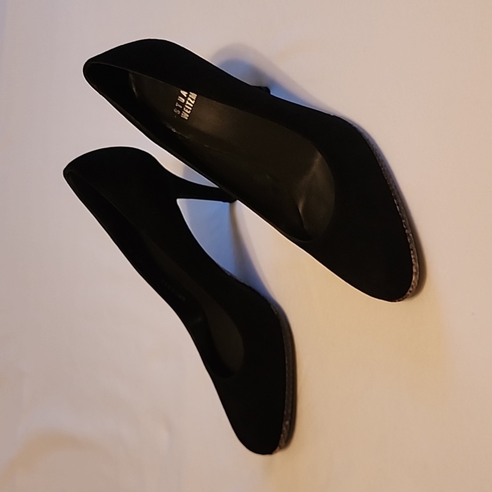 Stuart Weitzman Purist Black Suede - Size 6.5
